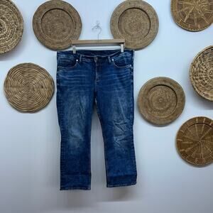 Silver Jeans Blue Cropped Crop Suki Capri Jean Denim Plus Size 16